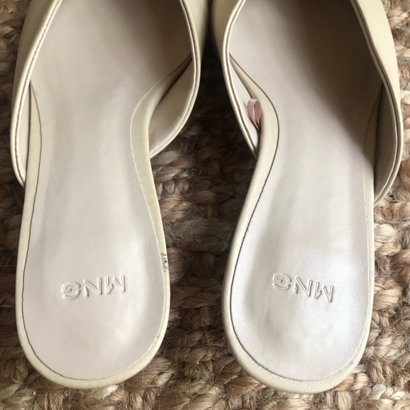 MNG Mango Bone Leather Kitten Heel Mule. Size 38 - Picture 8 of 11